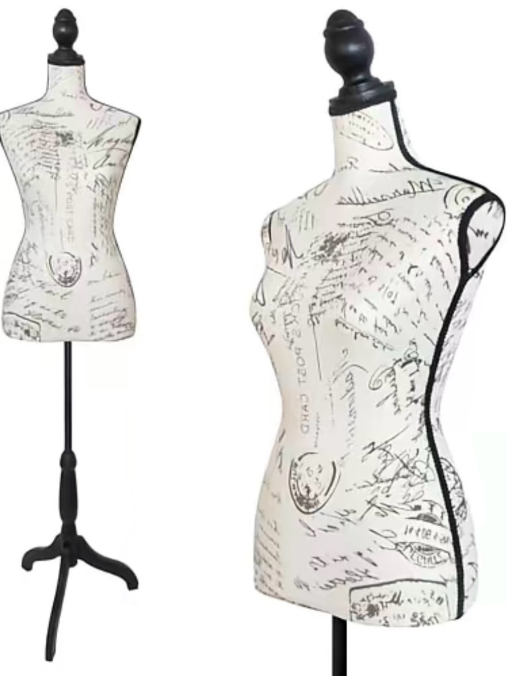 Vintage Script Dress Form Mannequin - Neutral